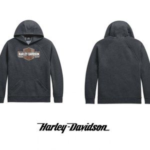 Harley Davidson Genuine Logo Gray Pullover Hoodie